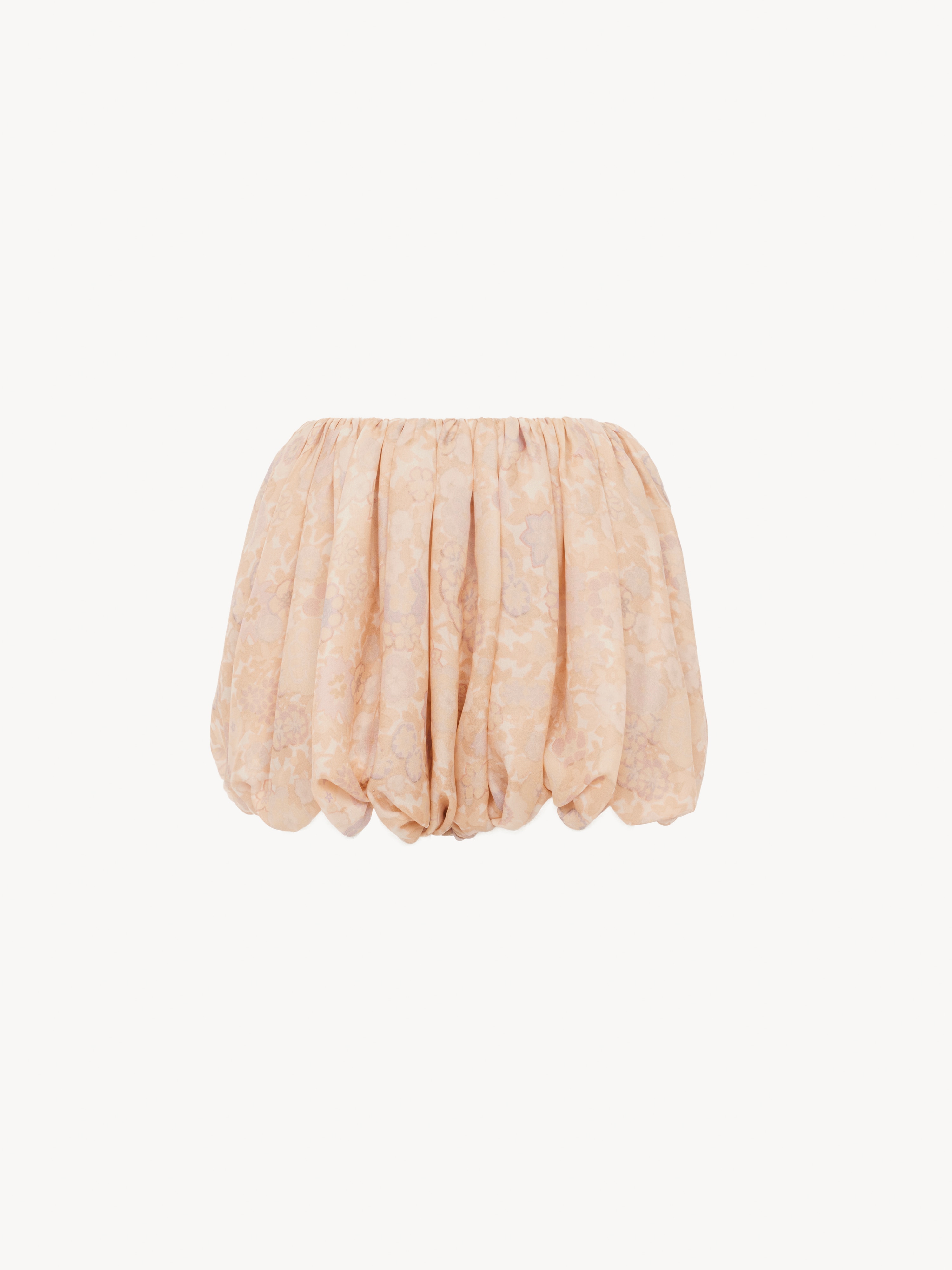 Tie-strap cropped top in silk charmeuse & lace - NaN