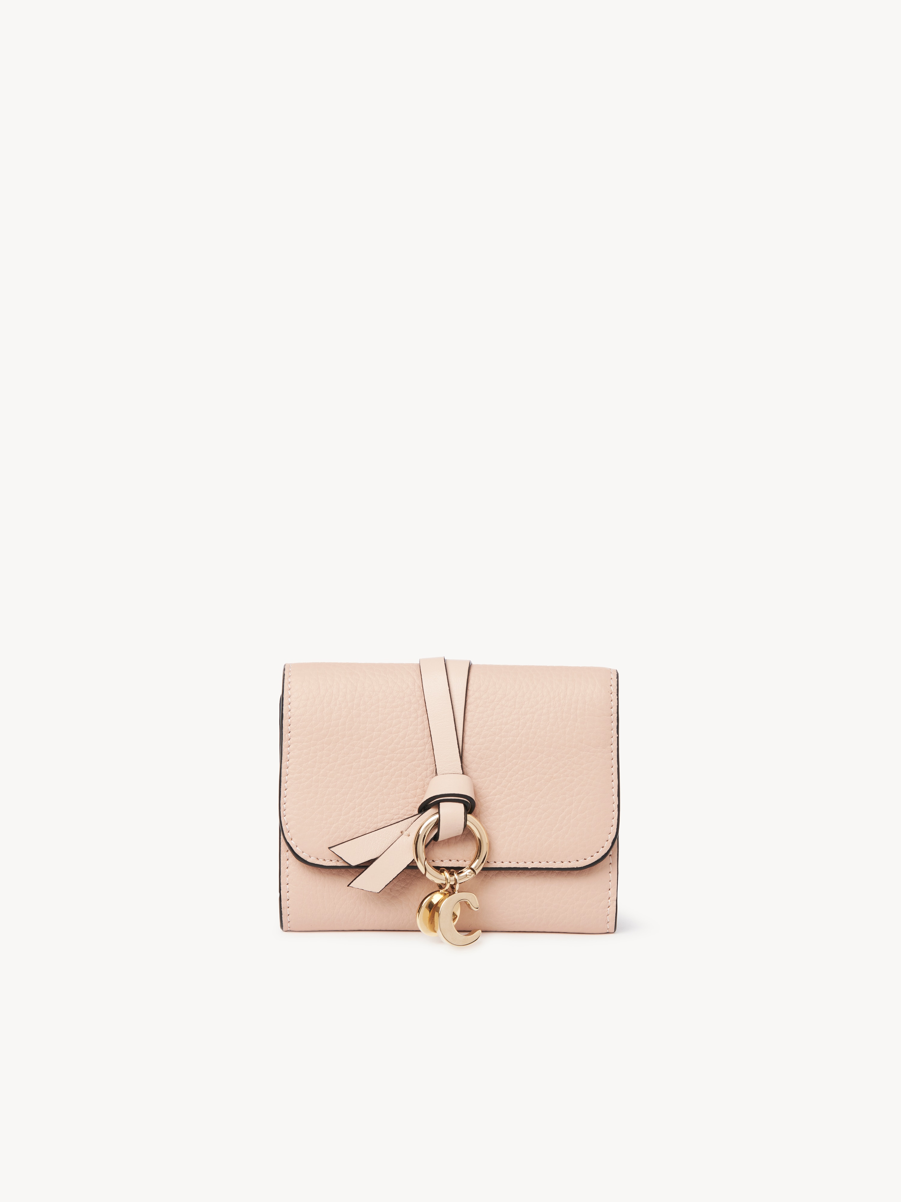 Alphabet card holder in grained leather - NaN