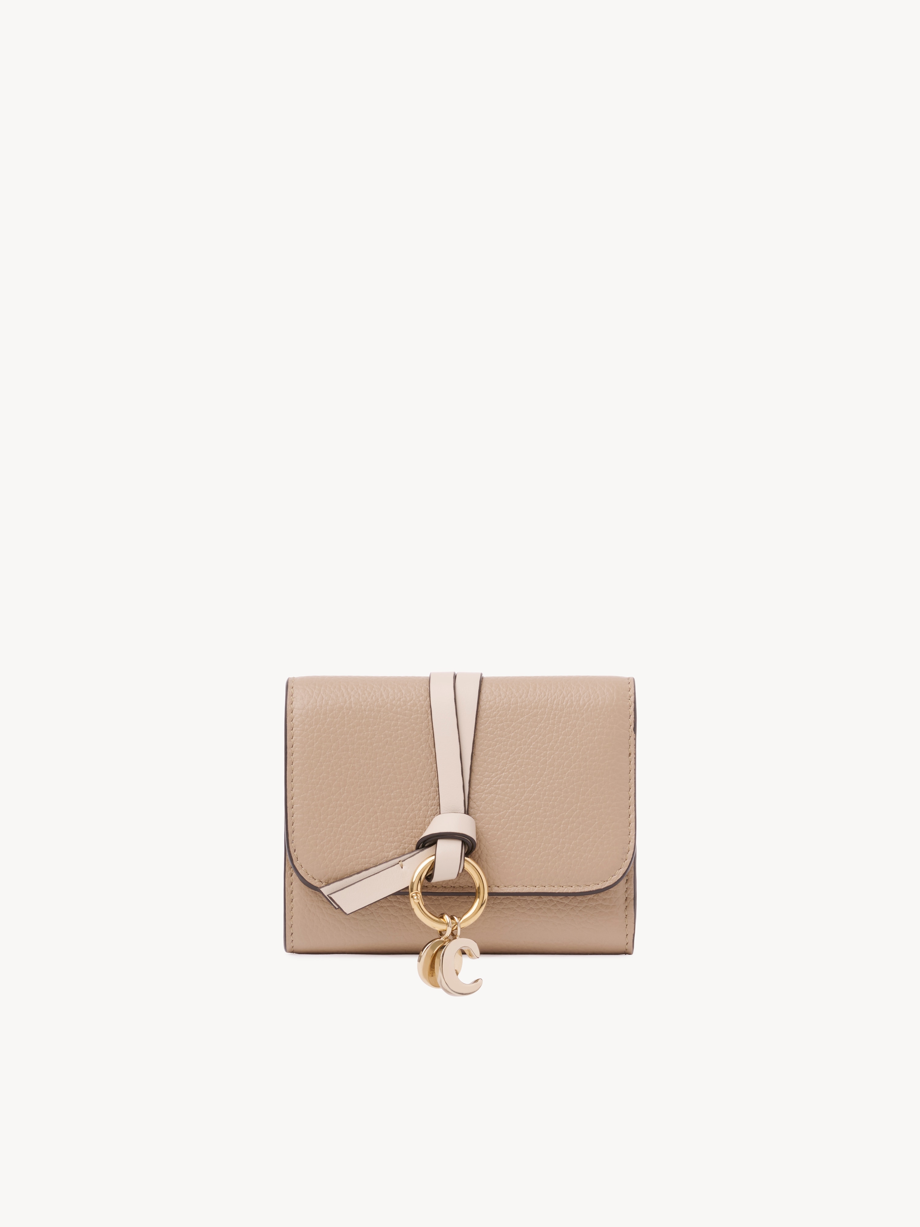 Mini Alphabet tri-fold in grained leather  - NaN