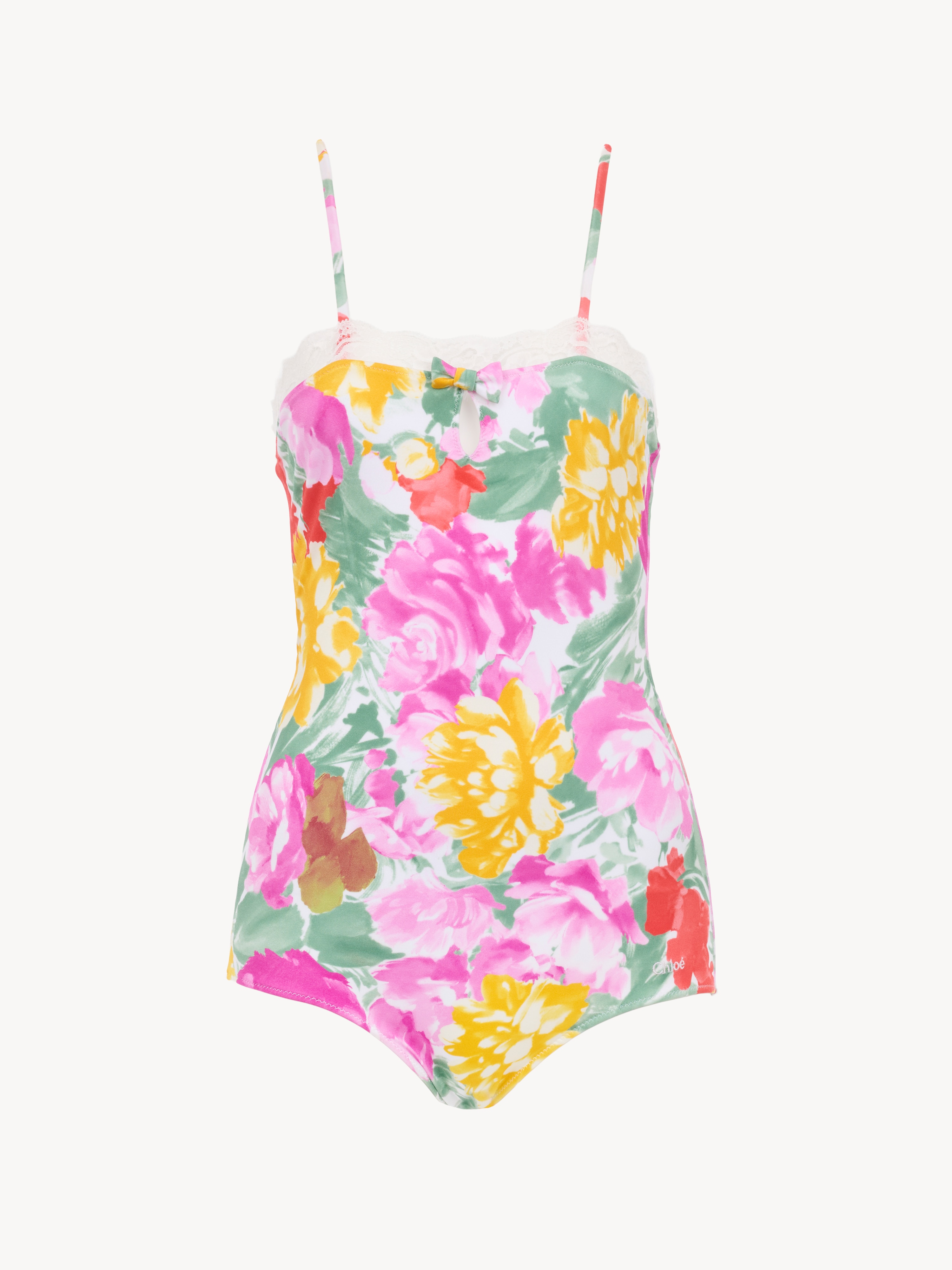 Garden-print high-waisted swim skirt - NaN