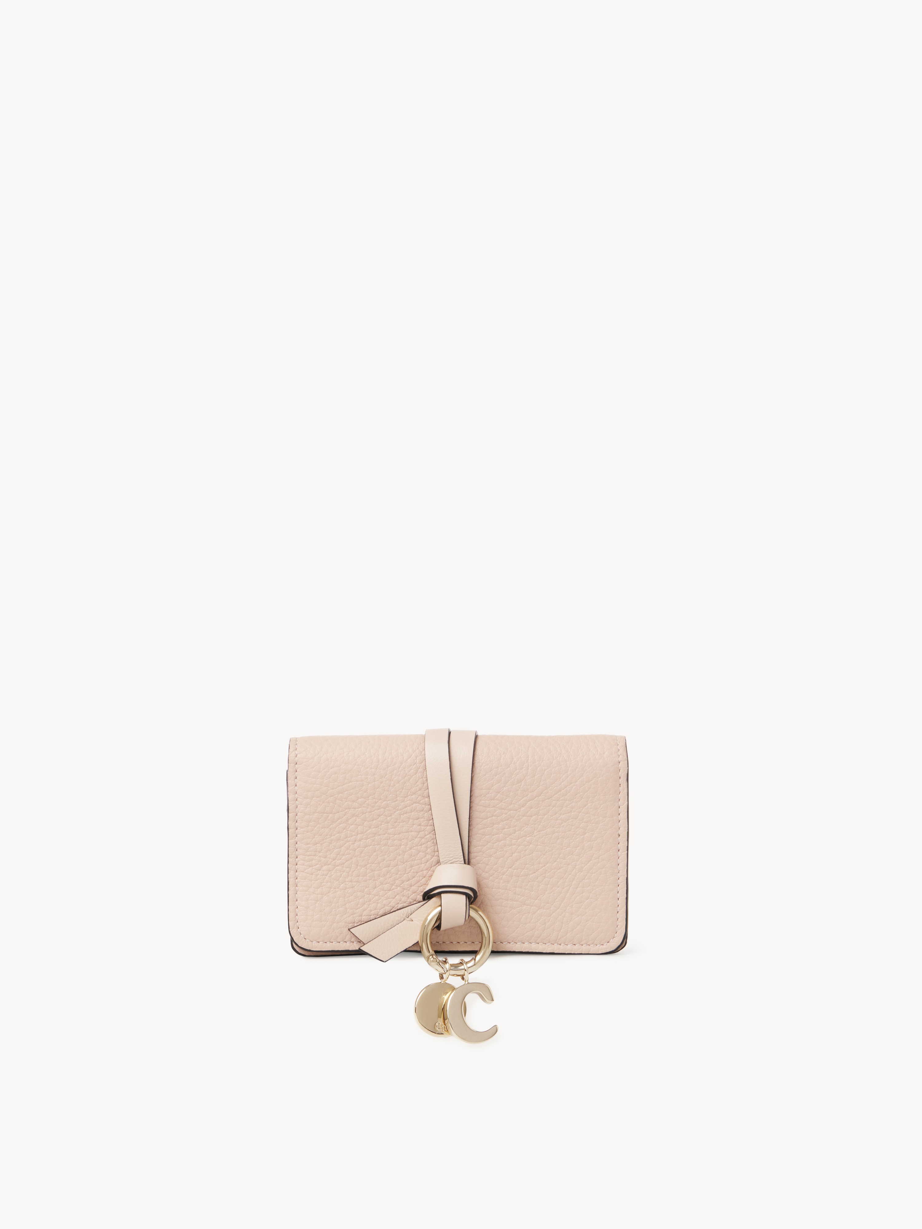 Alphabet wallet in grained leather - NaN