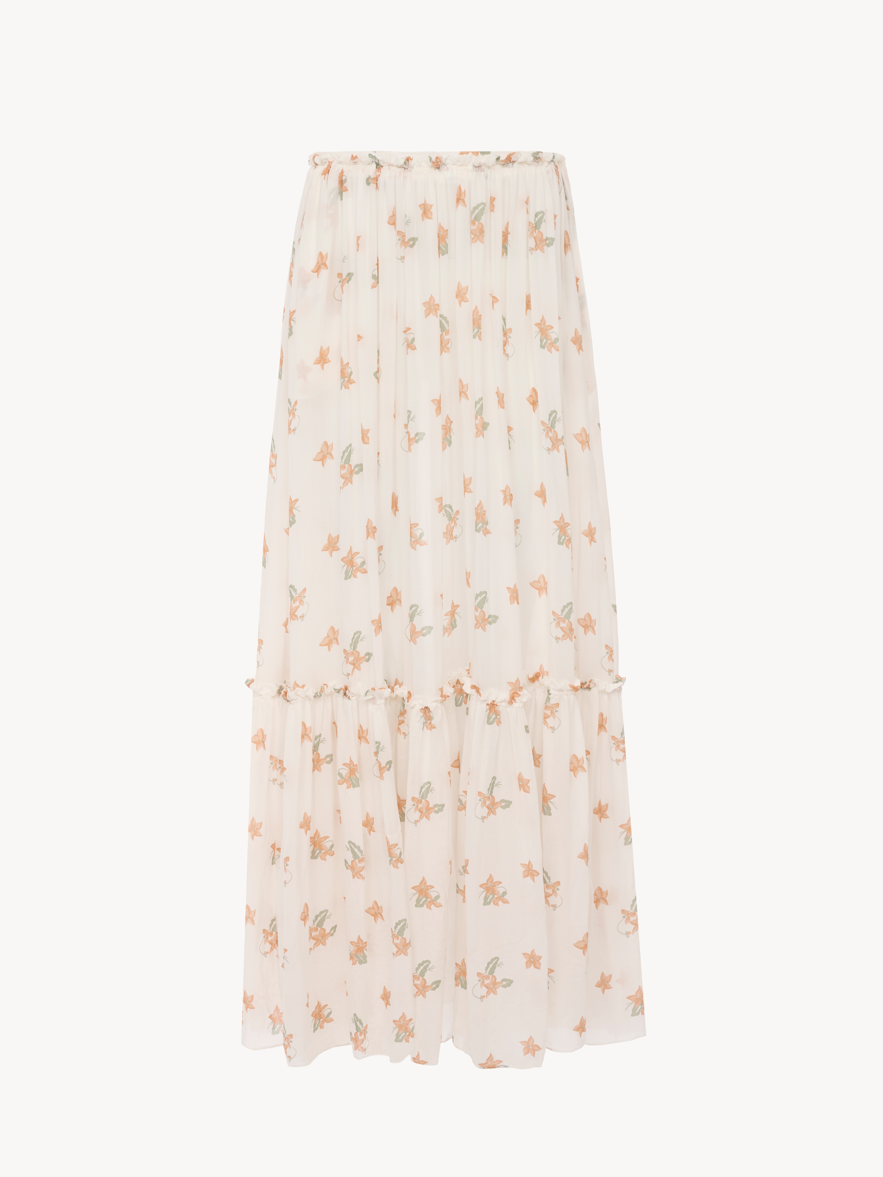 Cropped V-neck ruffle top in cotton voile - NaN