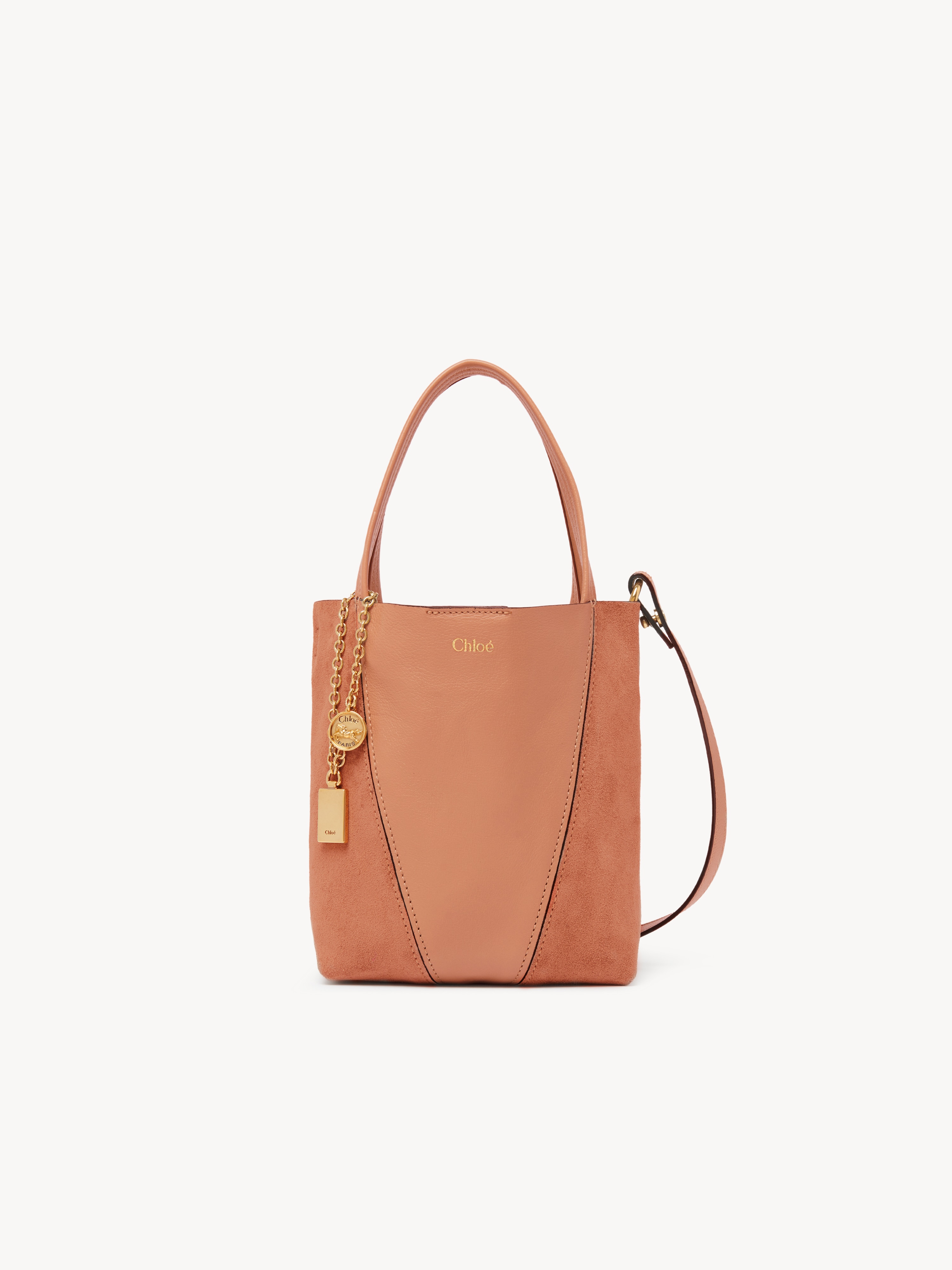 Chlo&eacute; Spin tote bag in grained & suede leather - NaN