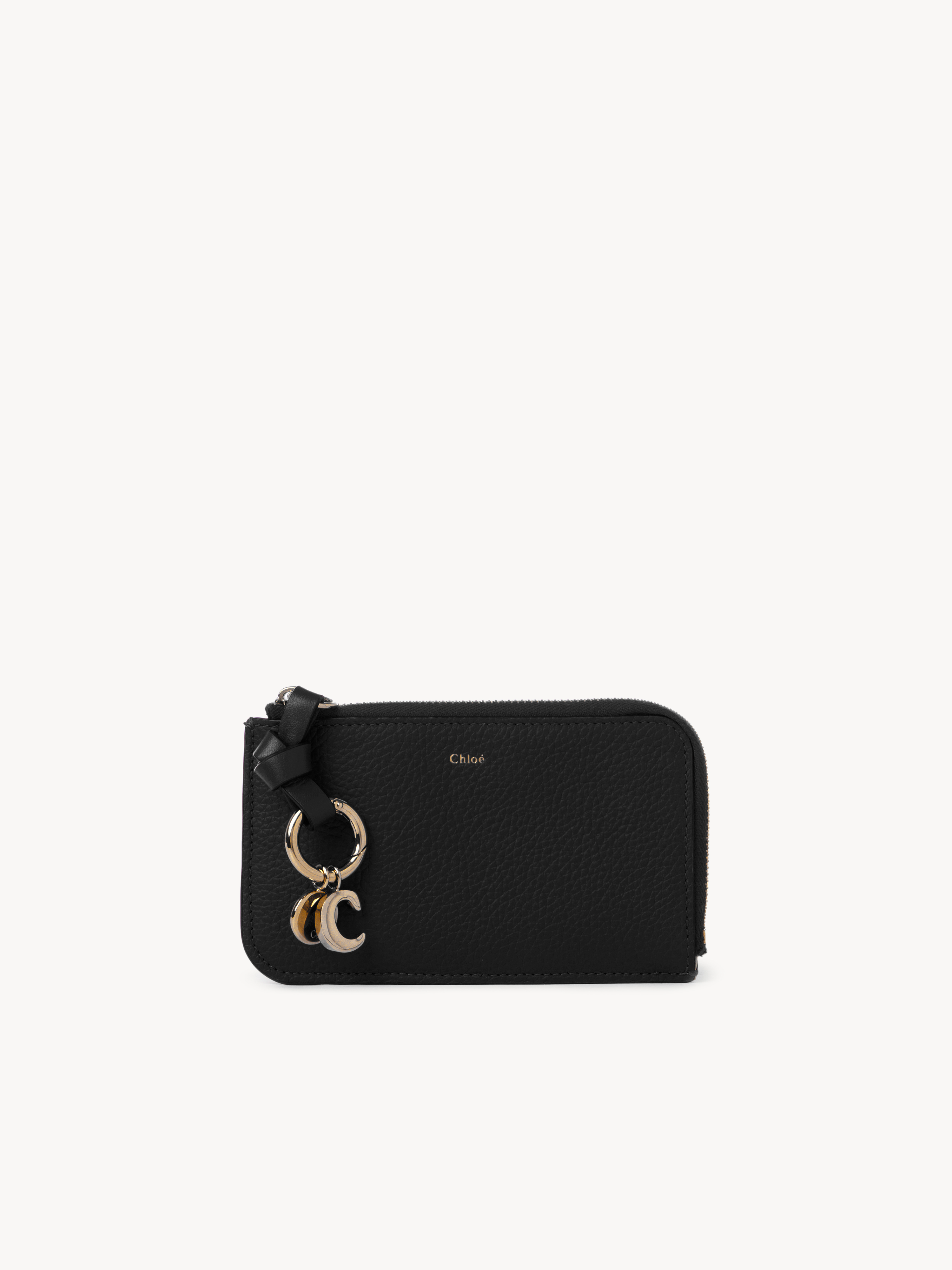 Alphabet bi-fold wallet in grained leather - NaN