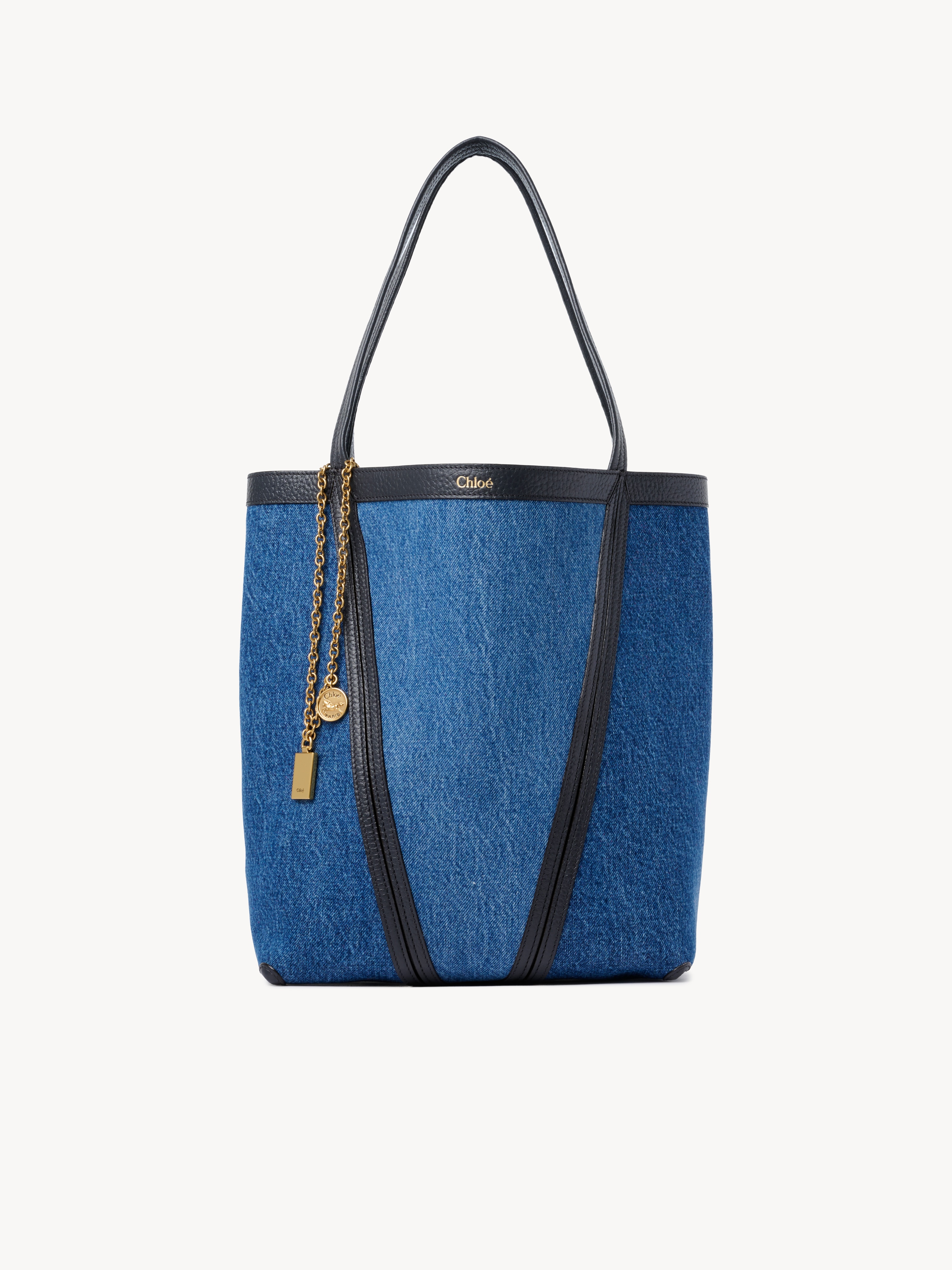 Small Chlo&eacute; Spin tote bag in denim - NaN