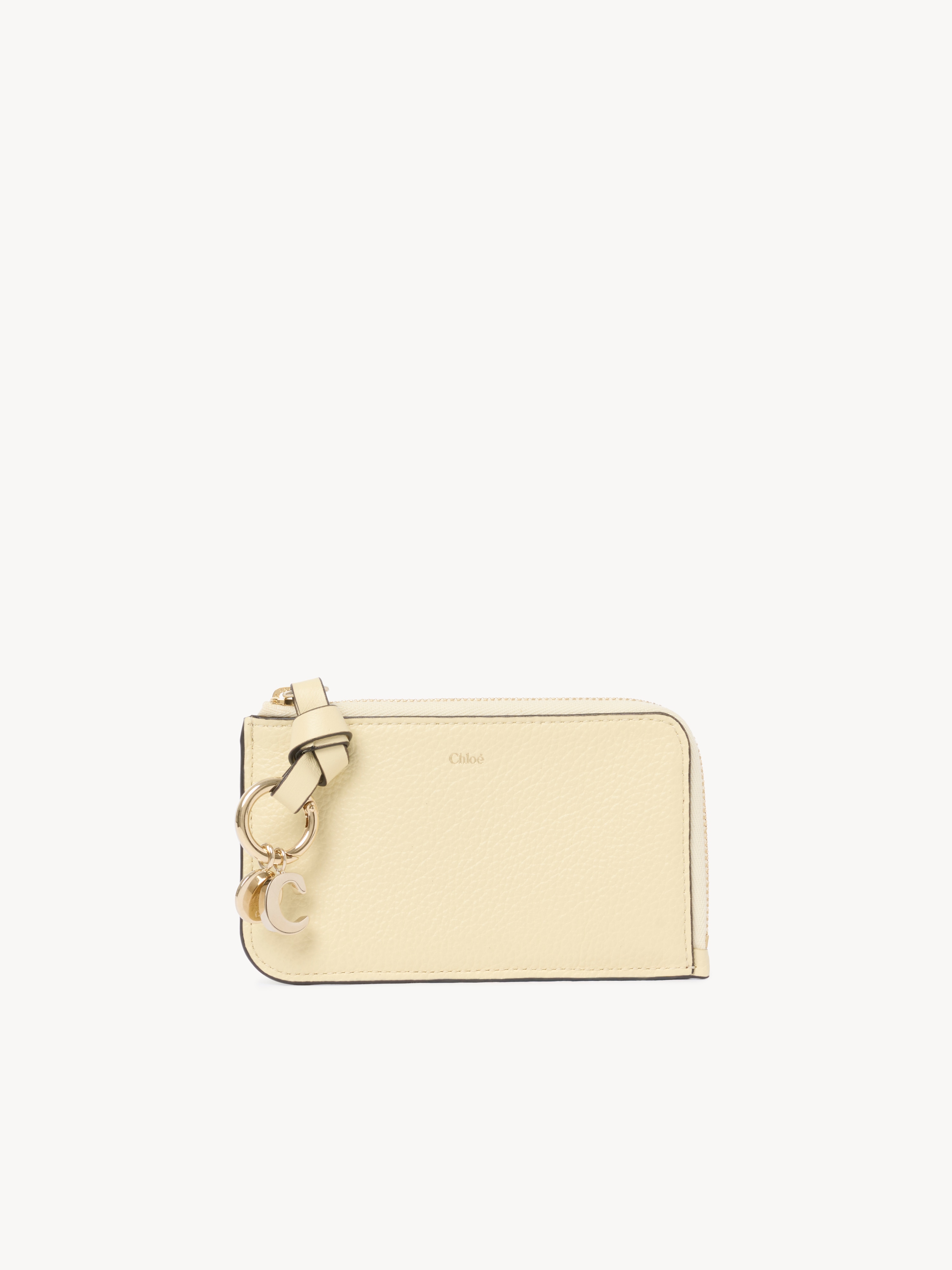 Small Alphabet tri-fold in grained leather - NaN