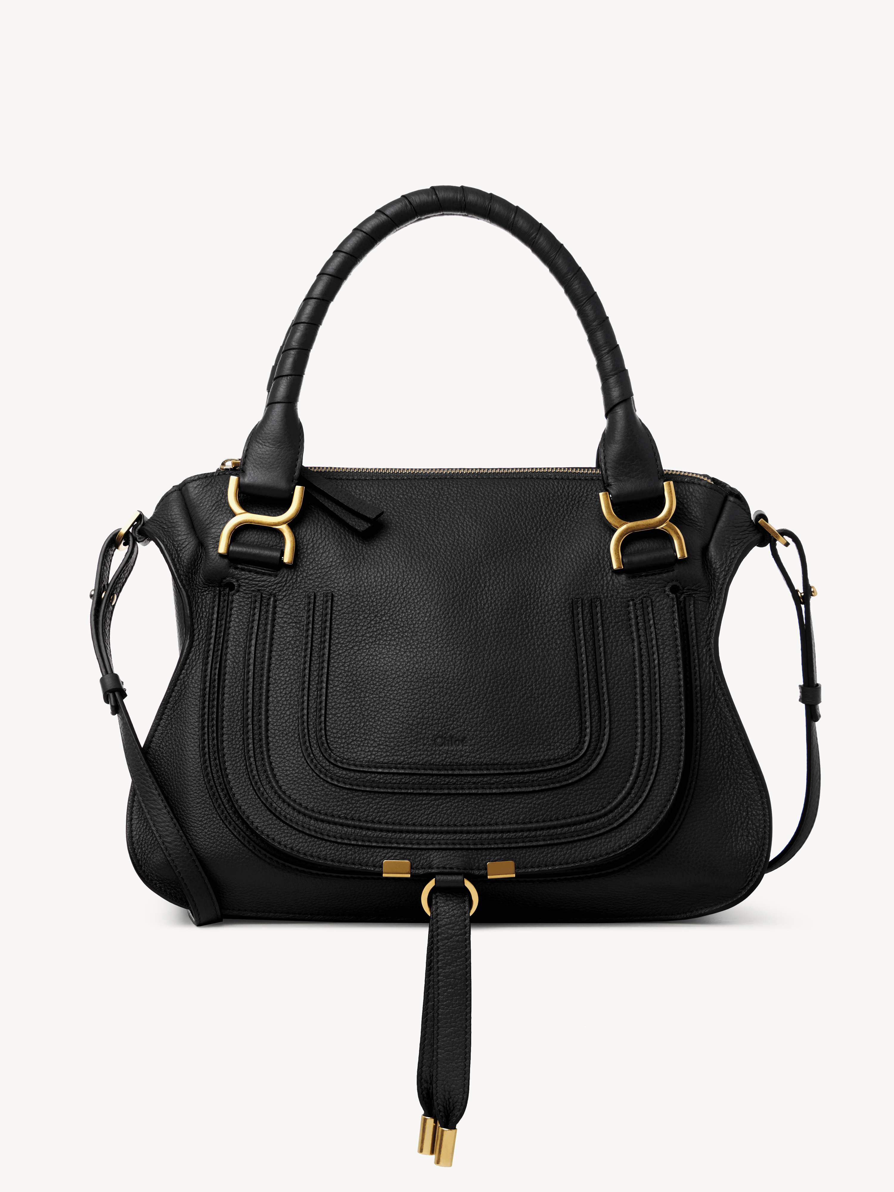 Marcie saddle bag in grained leather - NaN