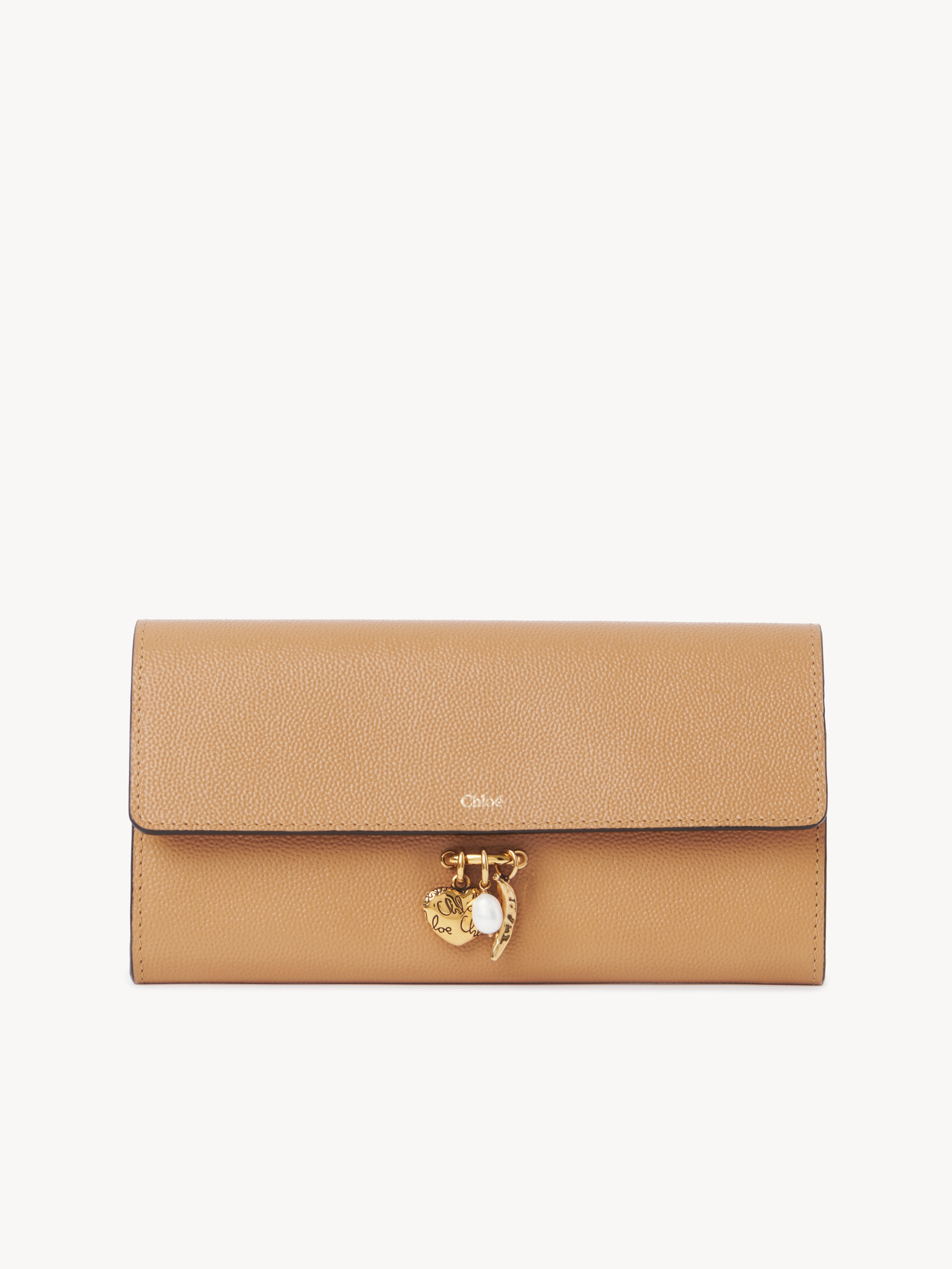 Small Chlo&eacute; Charms tri-fold wallet in grained leather - NaN