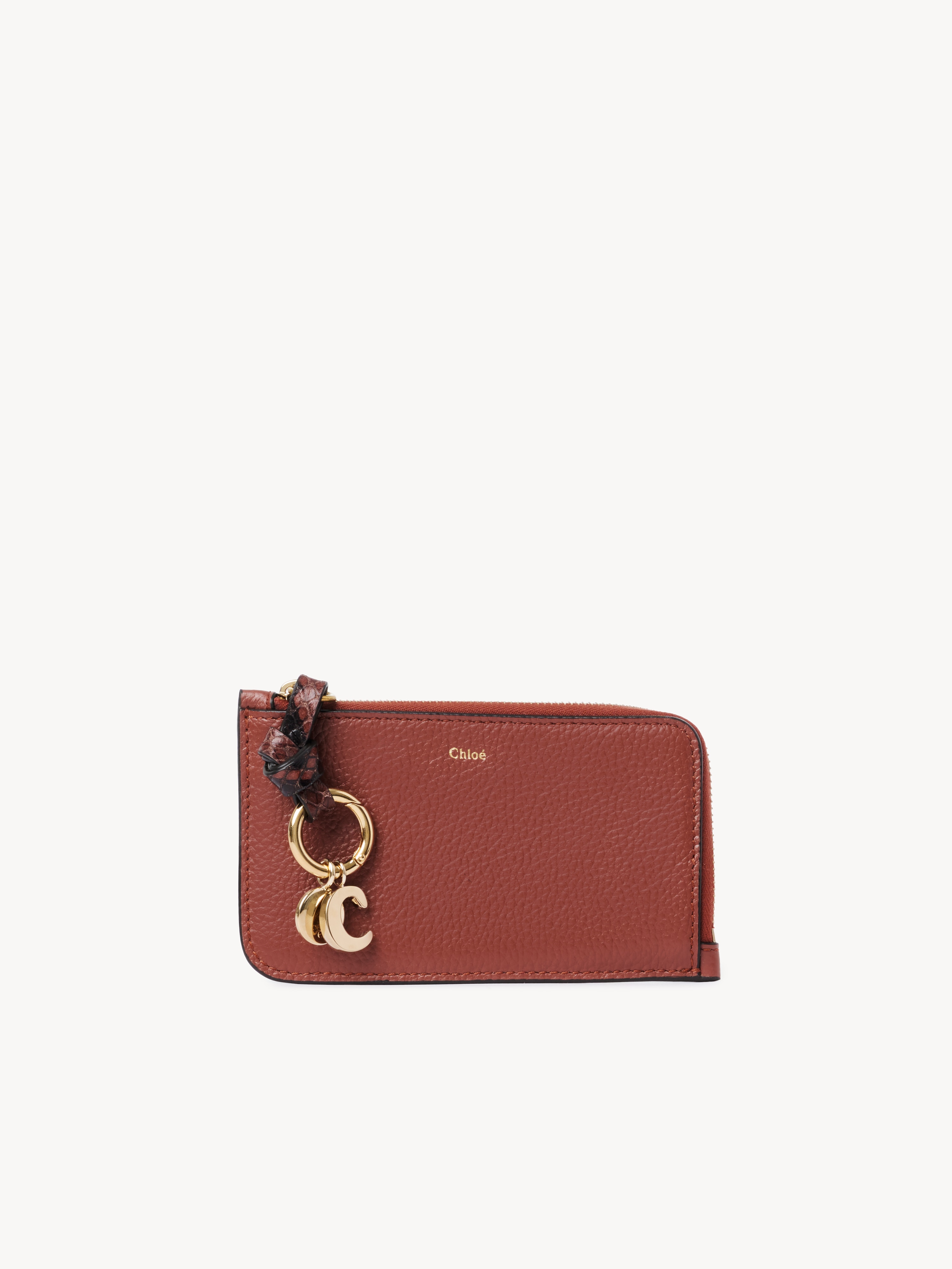 Small Alphabet tri-fold in grained leather - NaN