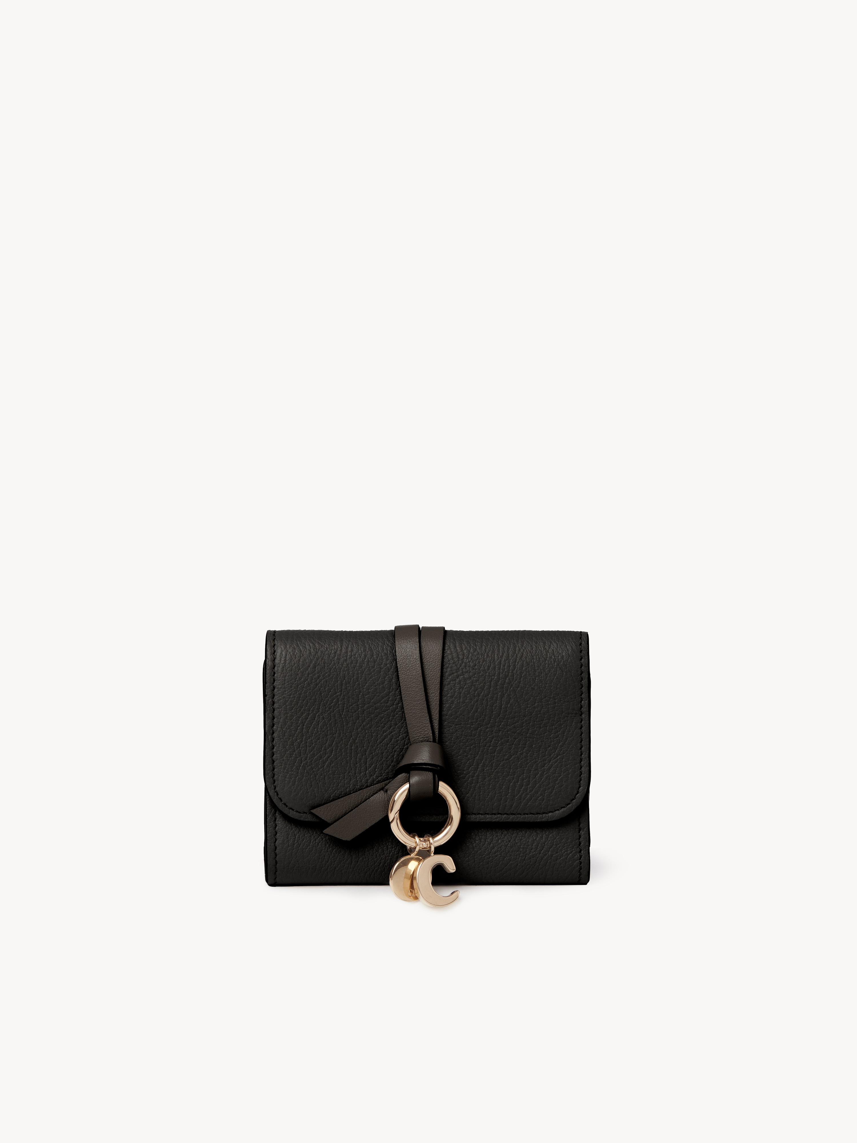 Alphabet wallet in grained leather - NaN