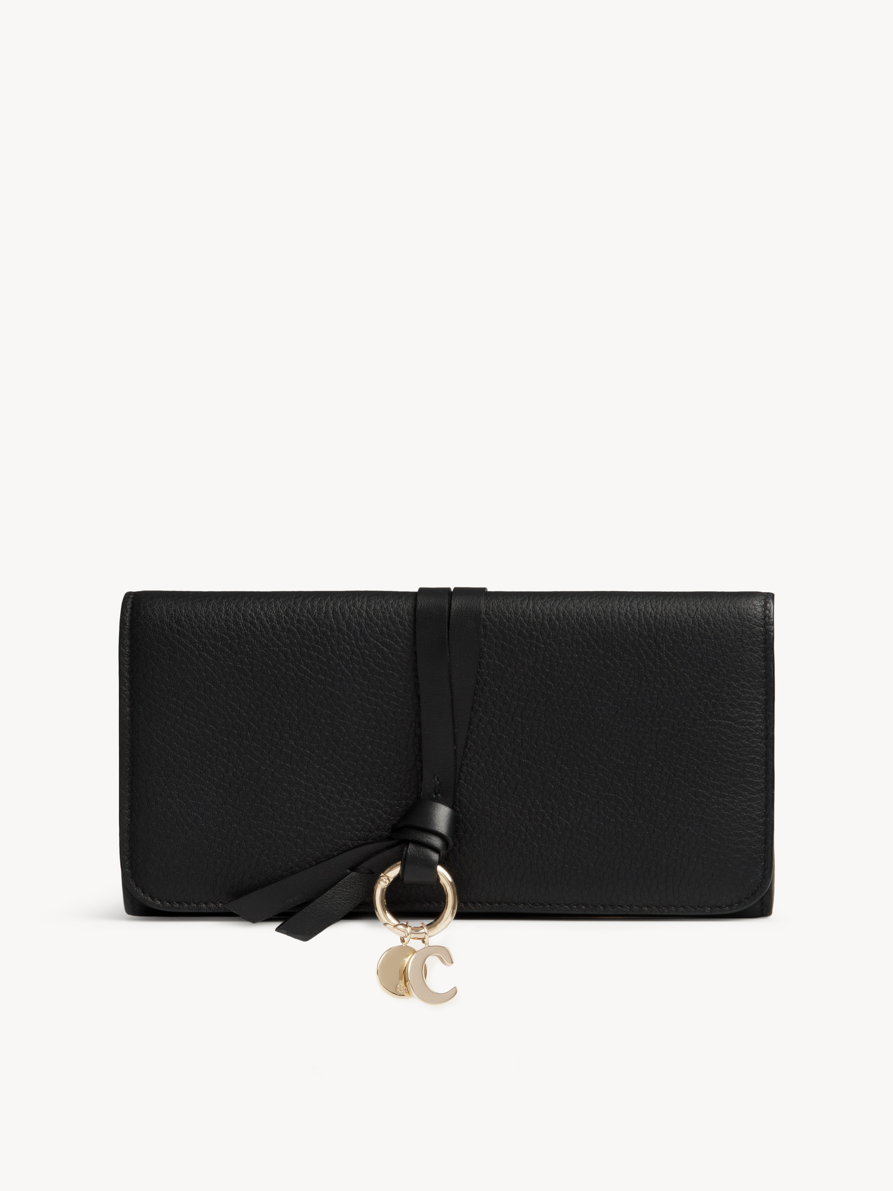 Small Alphabet tri-fold in grained leather - NaN
