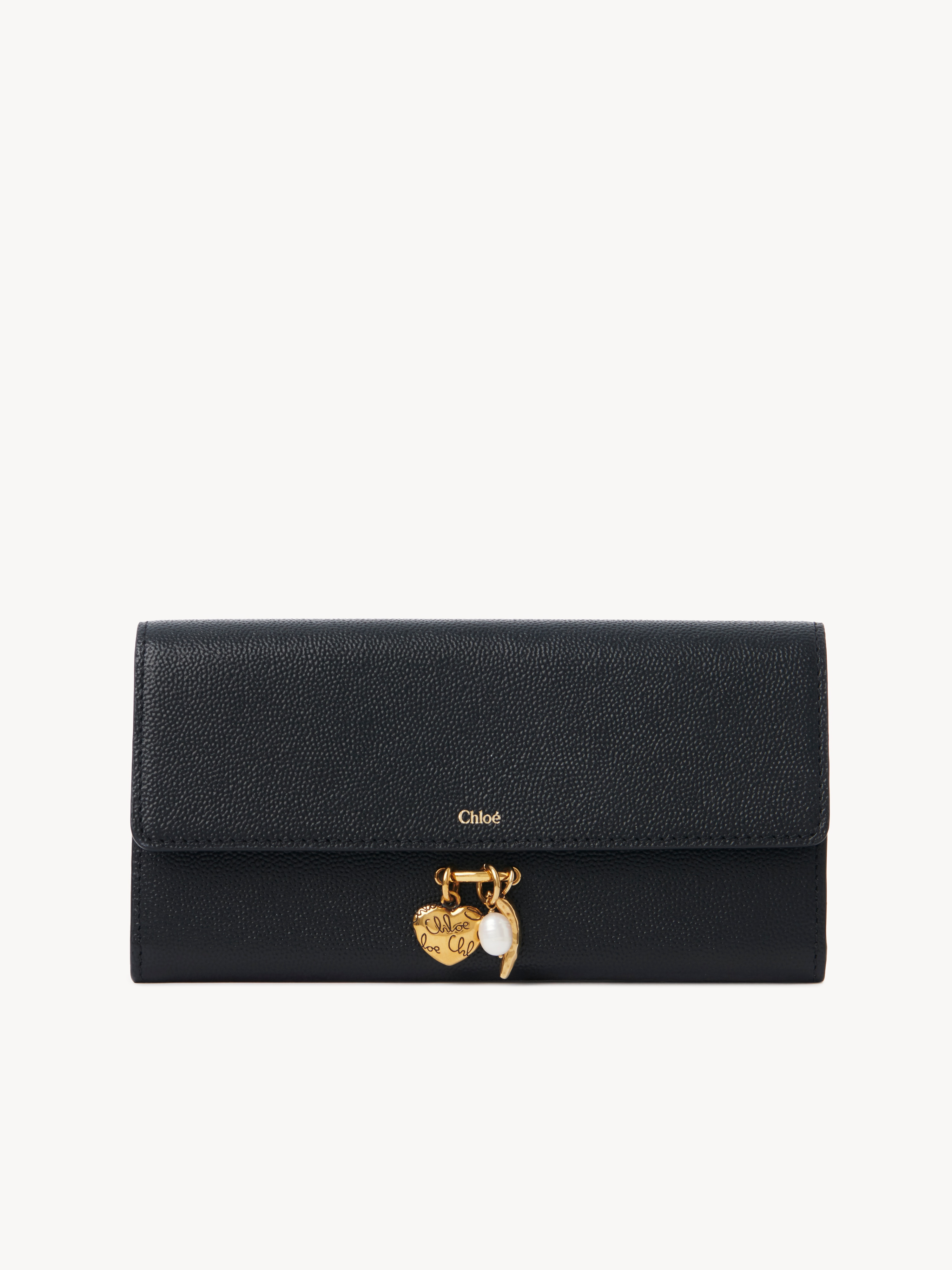 Chlo&eacute; Charms card holder in grained leather - NaN