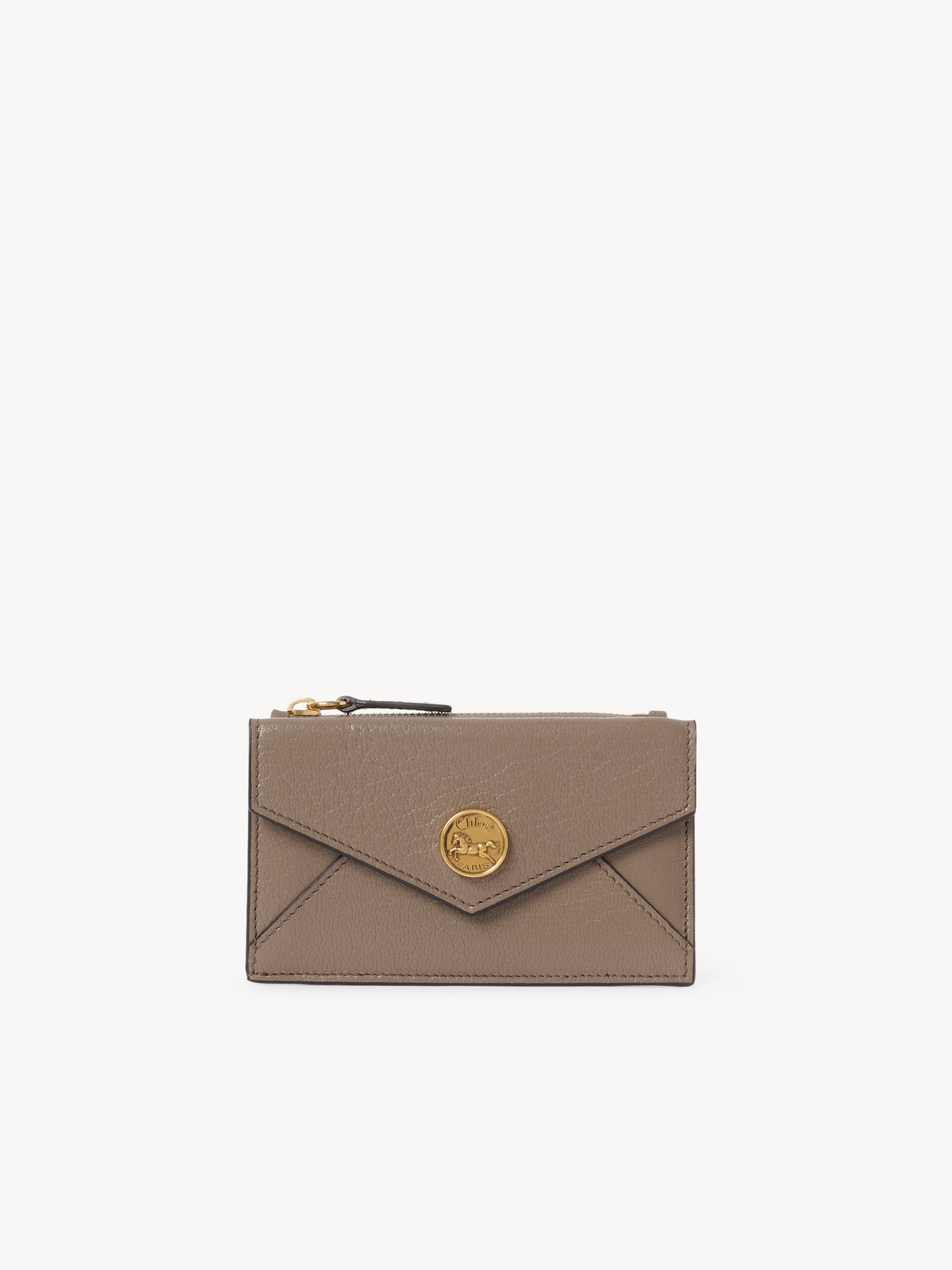 Small Envelope tri-fold in grained leather - NaN