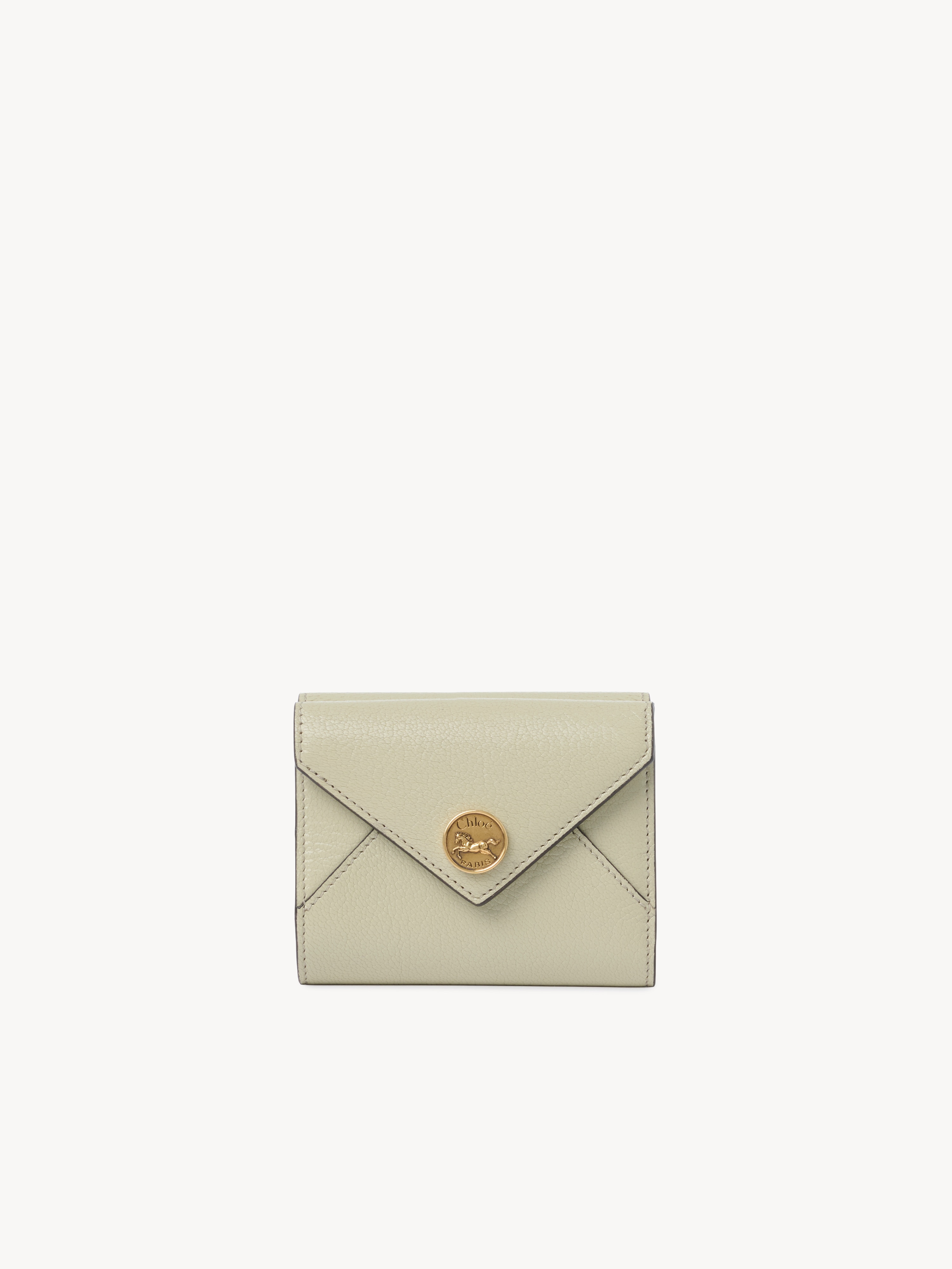 Small Envelope purse with card slots in grained leather - NaN